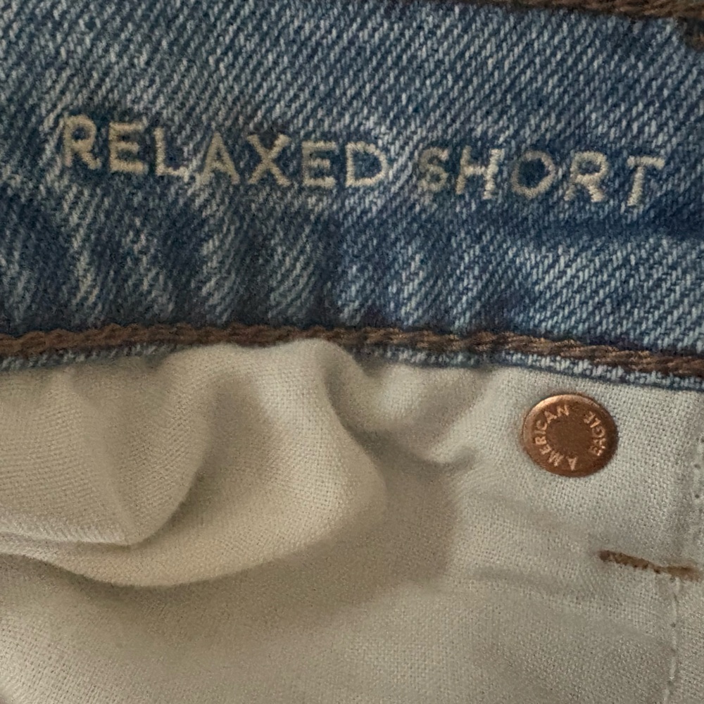 American Eagle Light Blue Distressed Jean Shorts - Picture 5 of 5